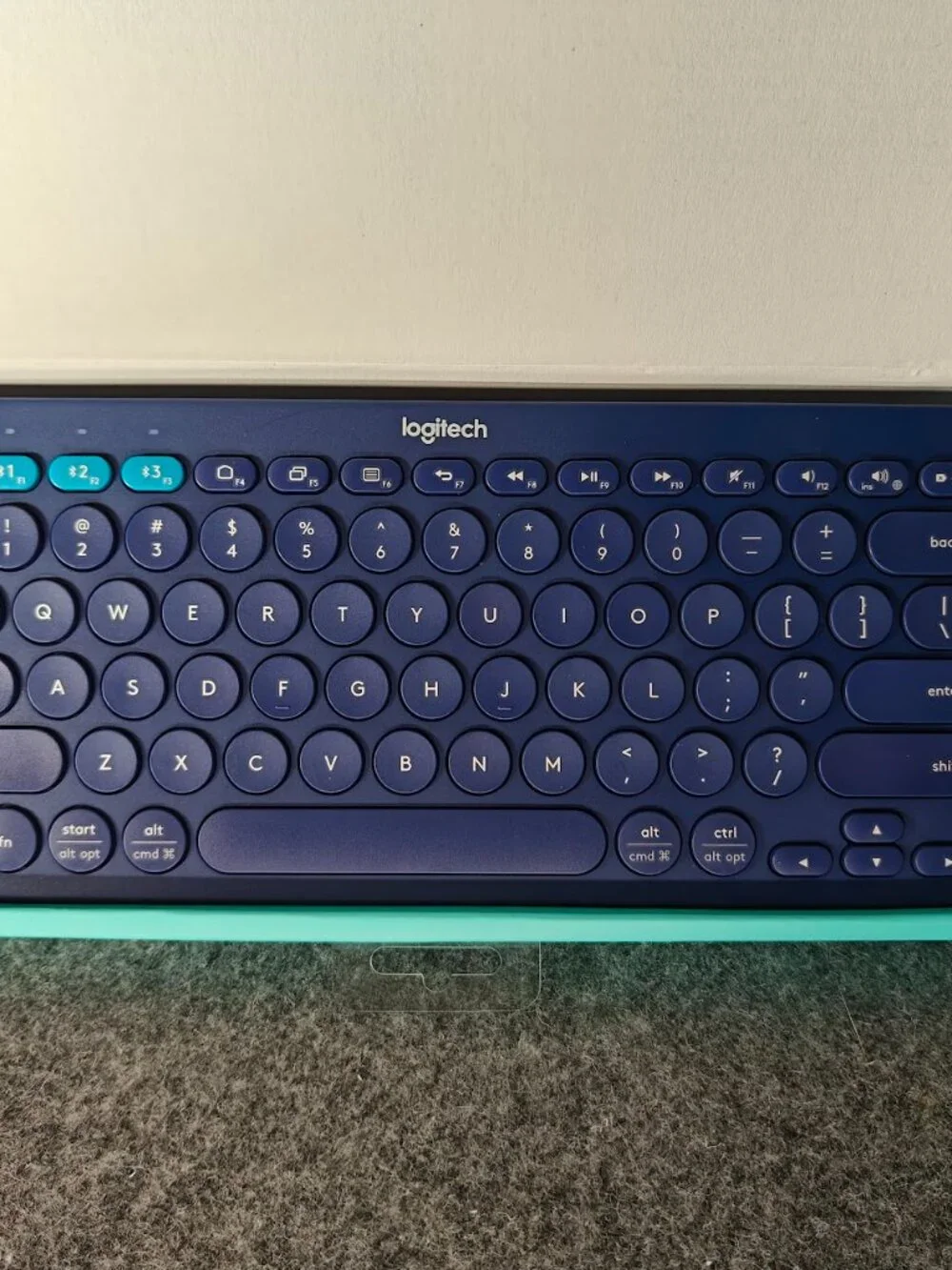 Logitech K380 Bluetooth Keyboard Dark Blue Multi‑Device Preowned w/ Box